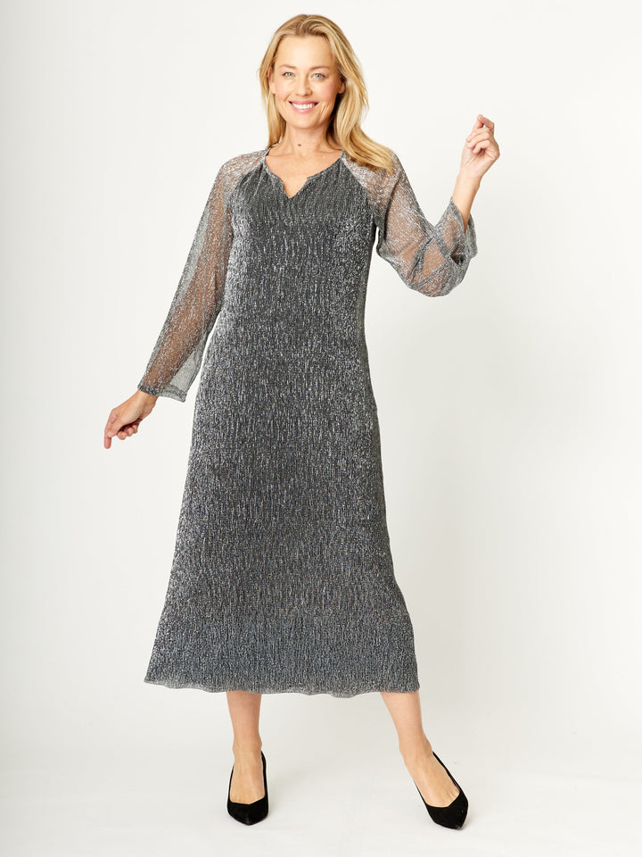 Urika Metallic Dress - Black- 31883