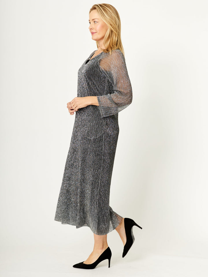 Urika Metallic Dress - Black- 31883