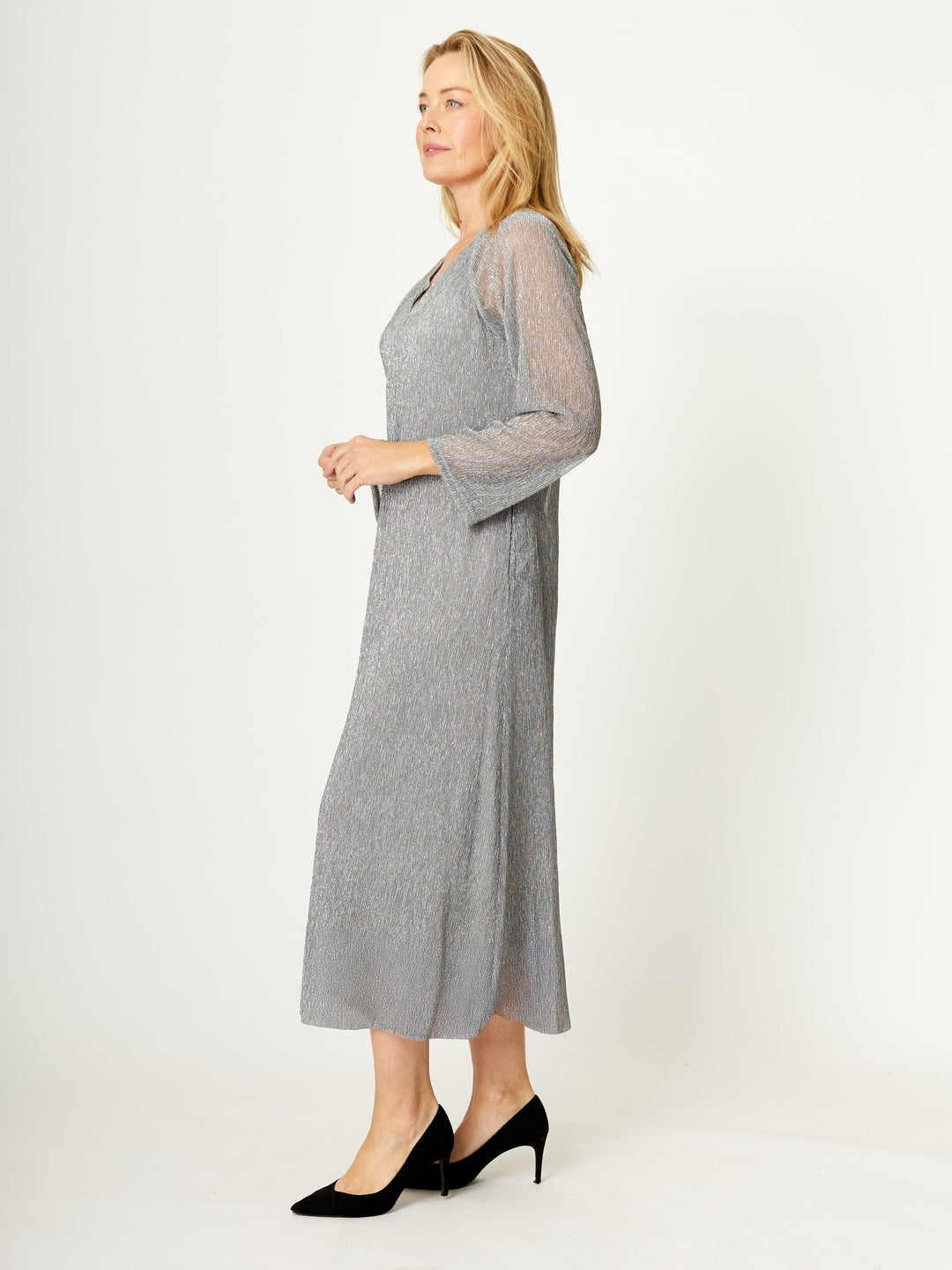 Urika Metallic Dress - Silver - 31883