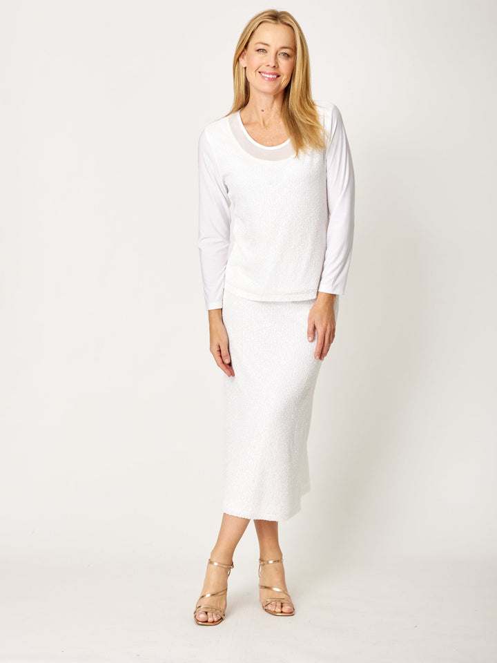 Ulla Midi A Skirt - Winter White - 31885