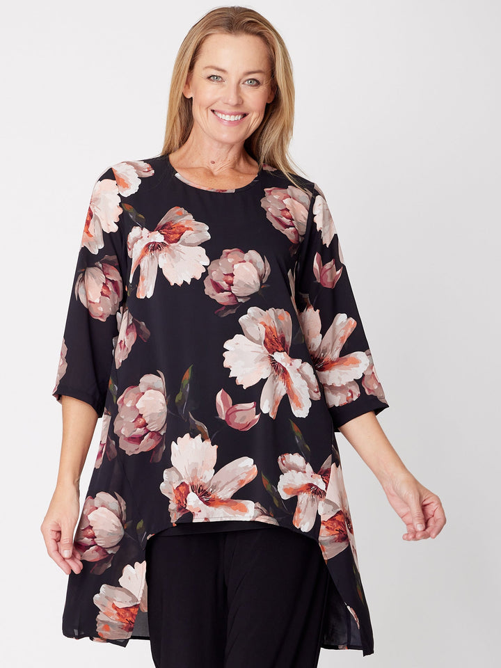 Wren Tunic Top - Black- 31895