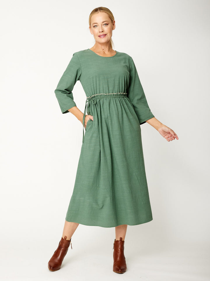 Contrast Overlock Dress - Petrol - 31898