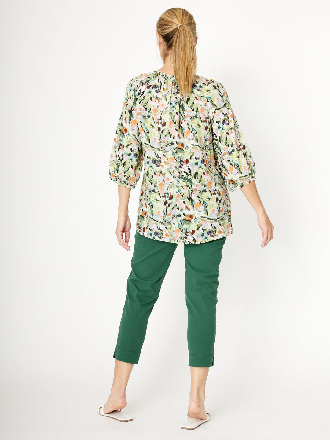 7/8 Slim Cottolen Stretch Pull on Pant COTTOLENE the new bengaline)- Forest 24152