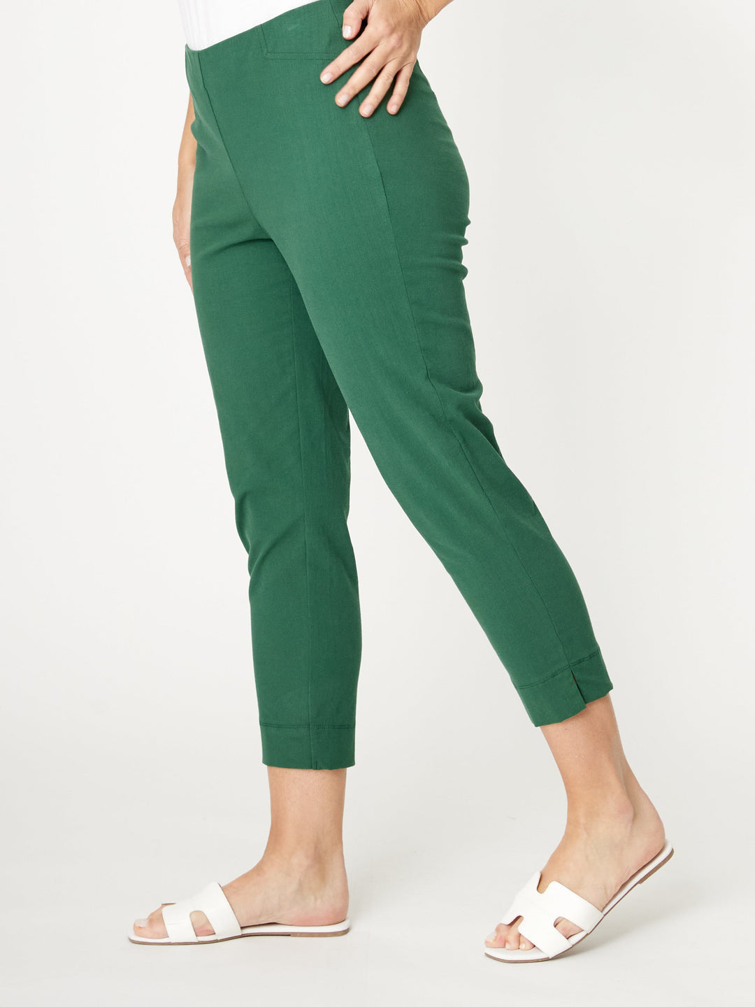 7/8 Slim Cottolen Stretch Pull on Pant COTTOLENE the new bengaline)- Forest 24152