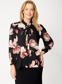 Wren Pussy Bow Top - Floral - 31894