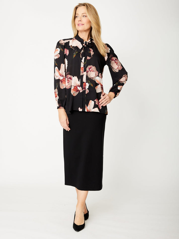 Wren Pussy Bow Top - Floral - 31894