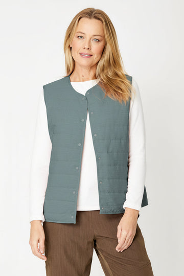 Puffer Vest -Denim/ Dusty Teal - 31956 - Cordelia St