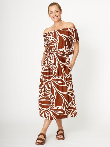 Shirred Waist Dress-- Safari - 31979 - SALE