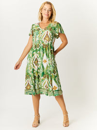 Flounce Rayon Dress -Sage- 31990