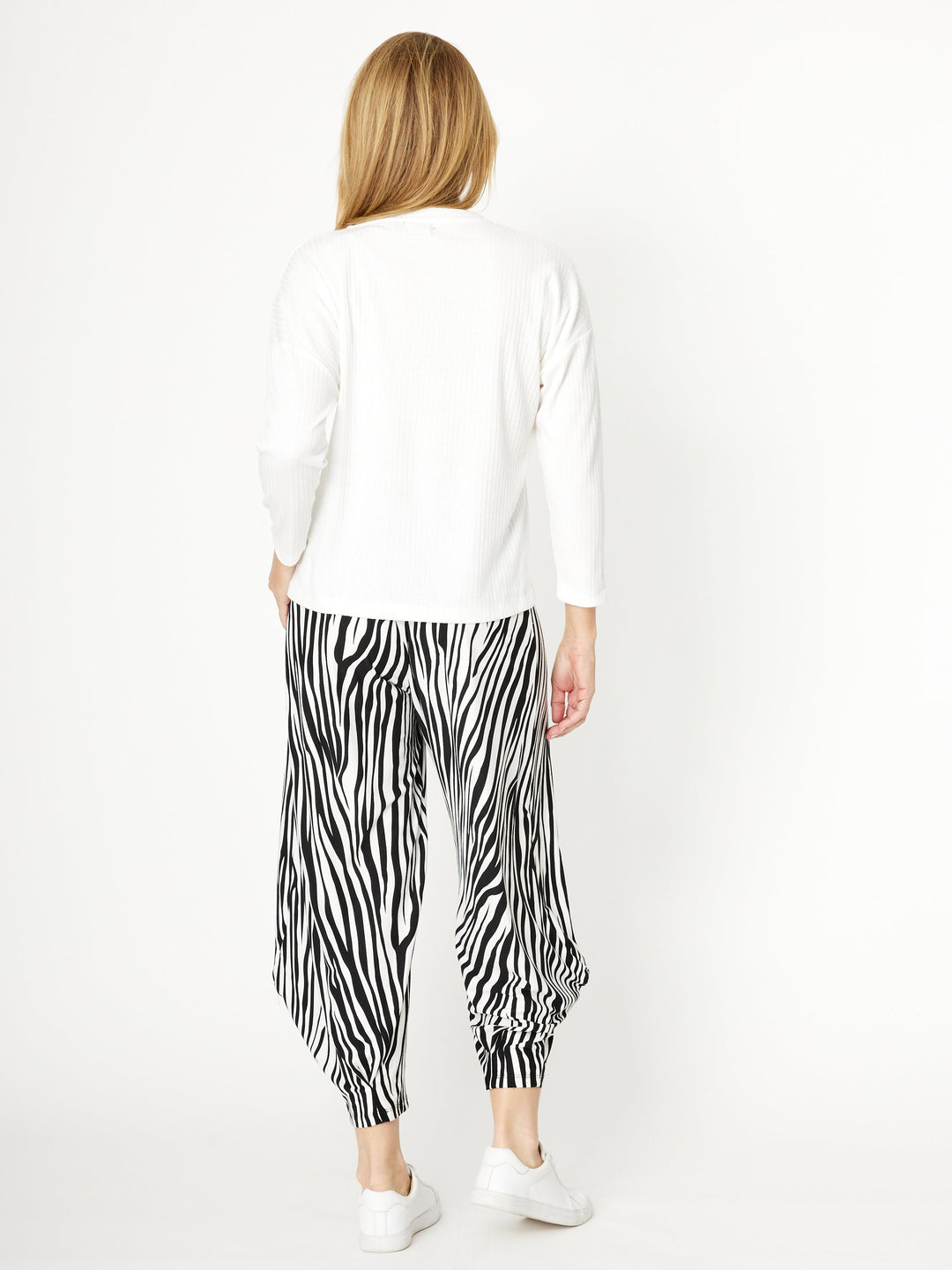 Long Sleeve Knit Top - White - 32015