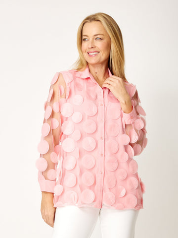Organza Spot Shirt - Blush- 32041 - 
