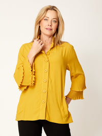 Double Ruffle Core Shirt- Mustard- 32056