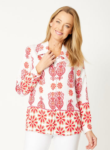 Tunic Shirt- Raspberry- 32004 - Shirt/Blouse