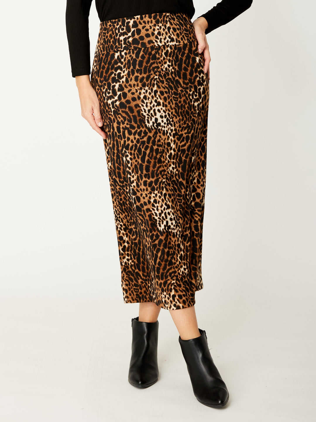 Pull On Knit Skirt - Animal - 32071