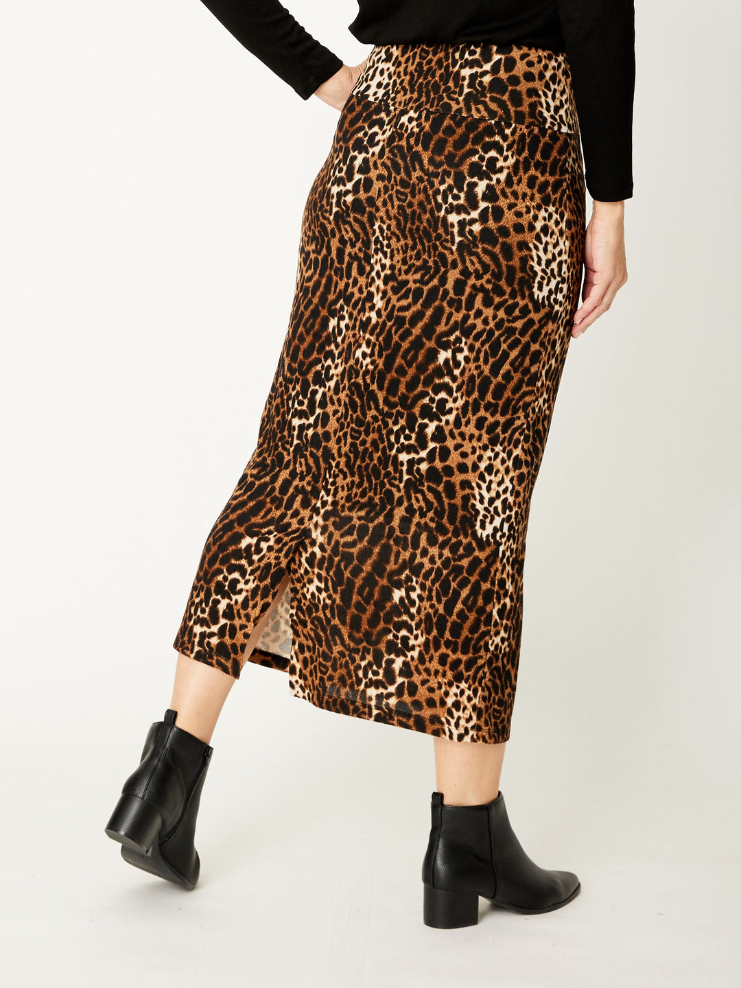 Pull On Knit Skirt - Animal - 32071