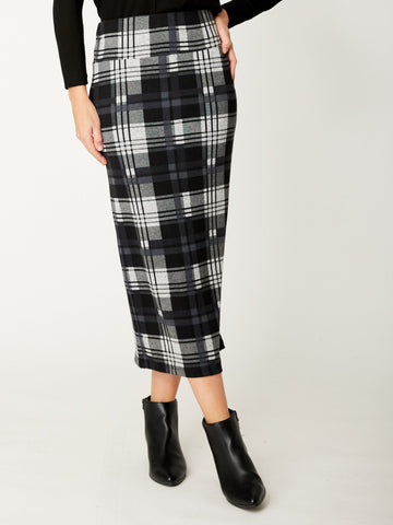 Pull On Knit Skirt - Silver - 32071 - Skirts