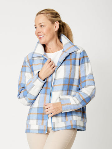 Check Jacket - Blue Check-32098 - Luna Sky