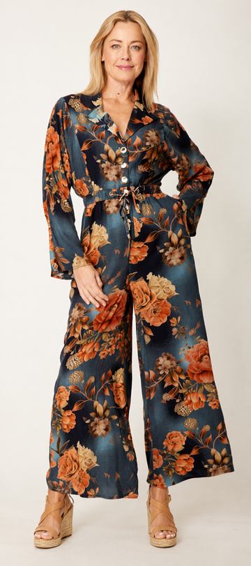 Floral Patch Jumpsuit - Floral - 32115 - End of Season Bargains