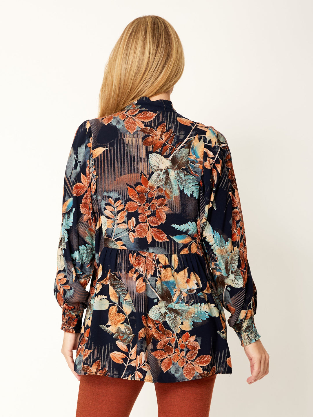 Floral Patch Tunic Shirt - Earth - 32116