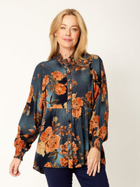 Floral Patch Tunic Shirt - Floral - 32116