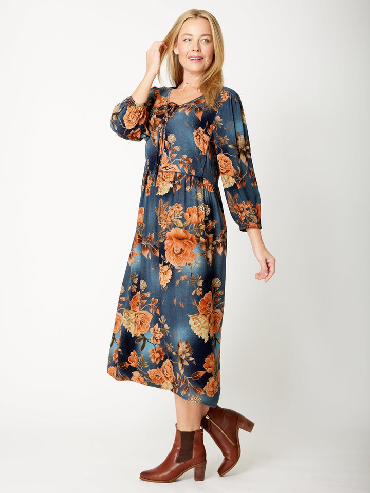 Floral Patch Print Dress - Floral - 32120