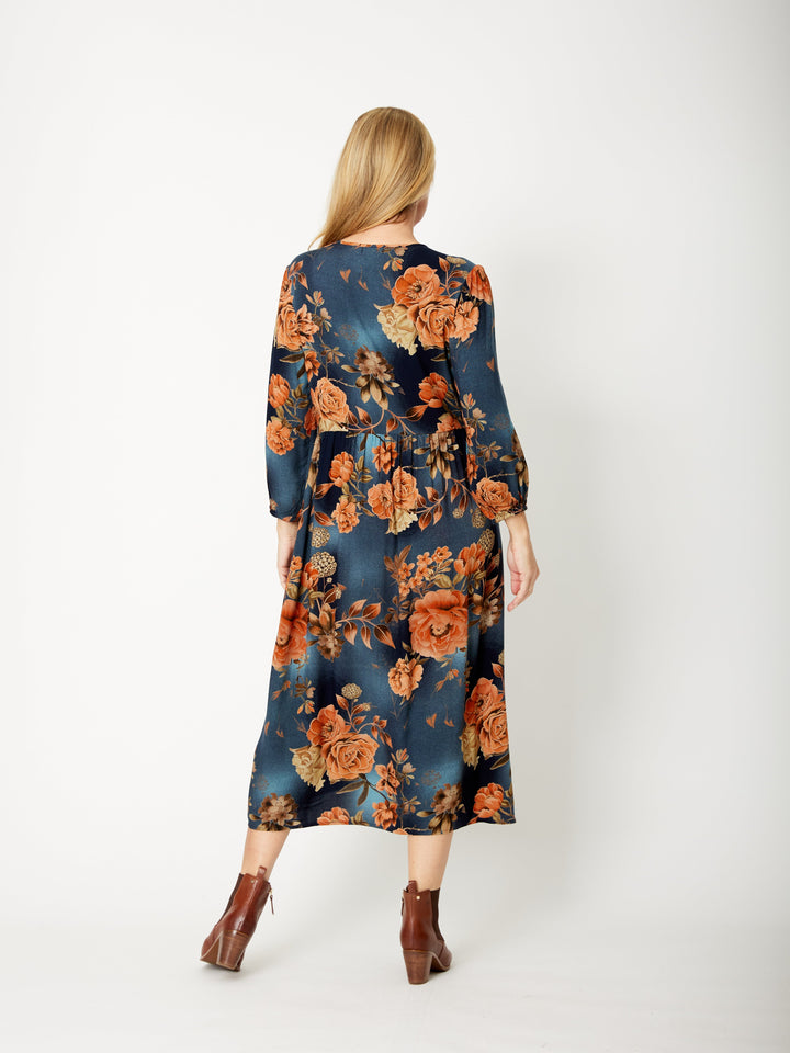 Floral Patch Print Dress - Floral - 32120