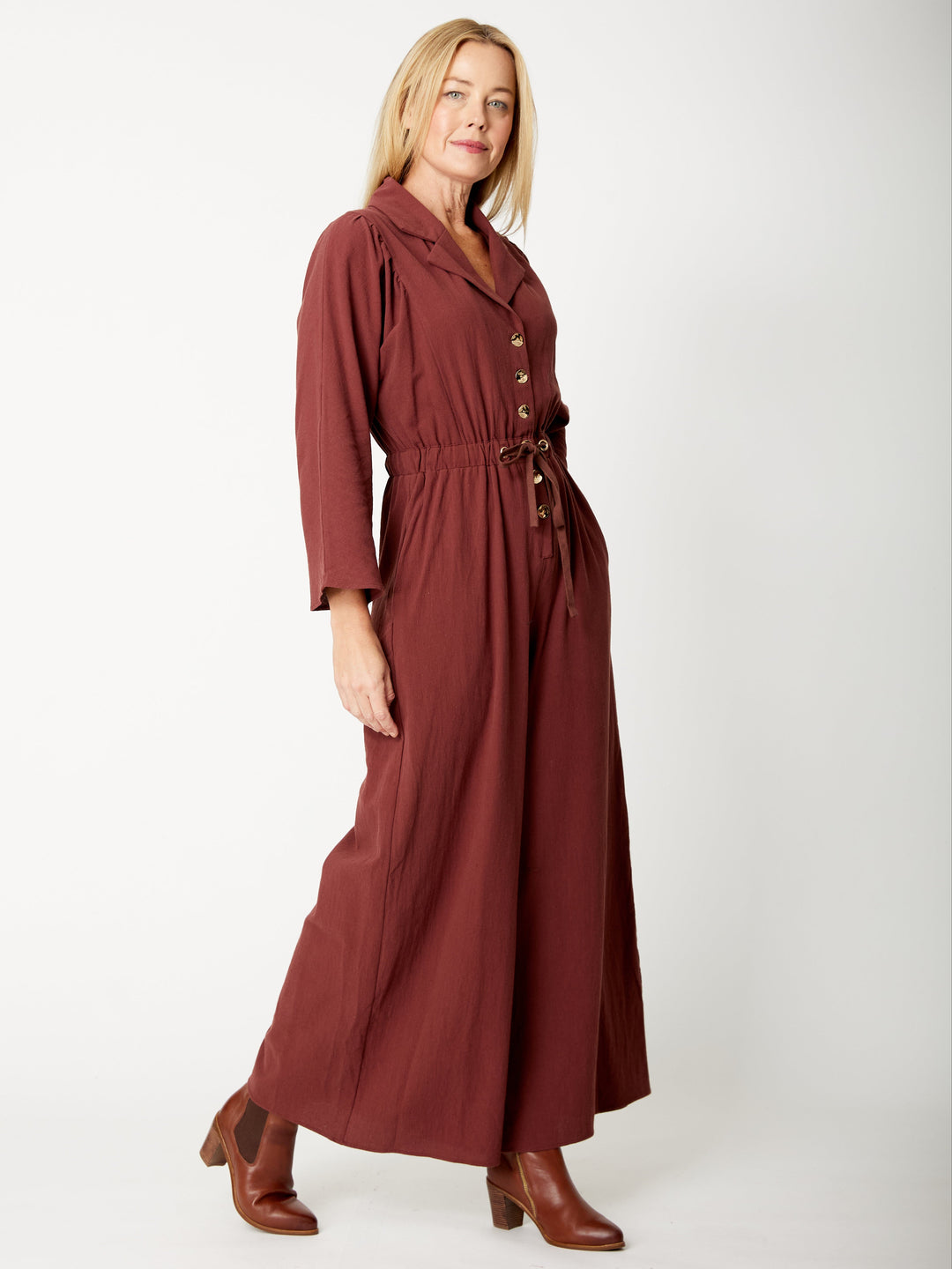 Upcycle  Cotton Jumpsuit - Earth- 32122