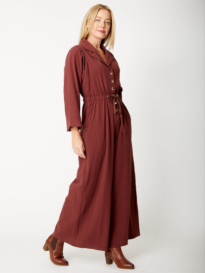 Upcycle  Cotton Jumpsuit - Earth- 32122
