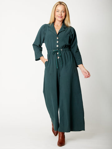 Upcycle  Cotton Jumpsuit - Forest -32122 - Cordelia St