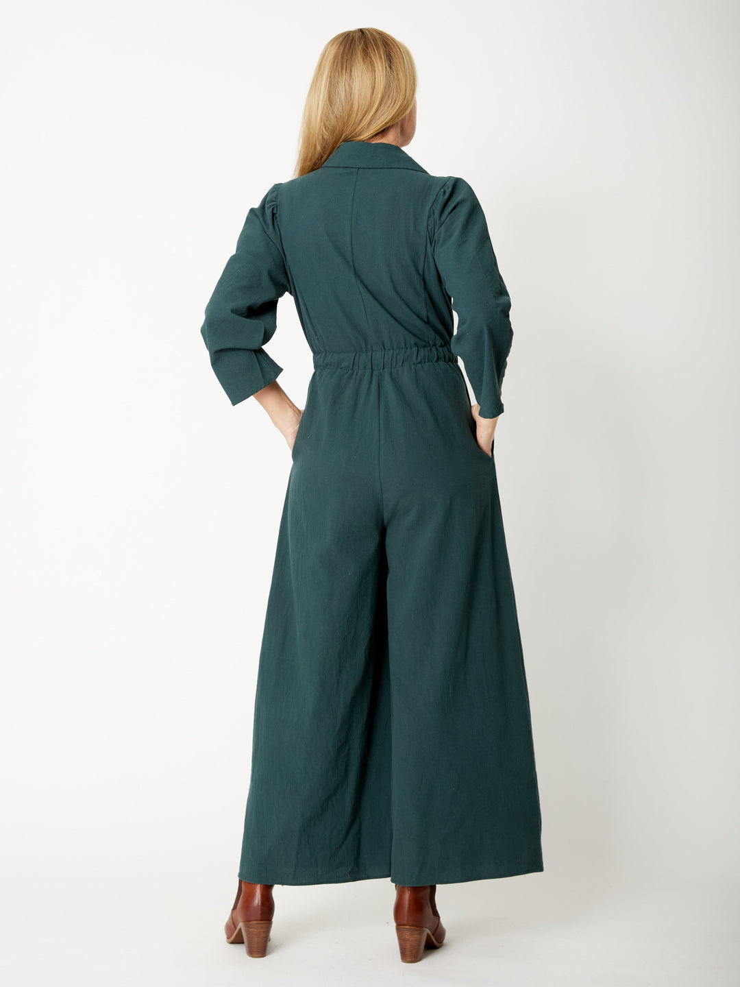 Upcycle  Cotton Jumpsuit - Forest -32122