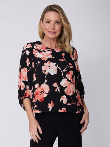 Silvy Print Rayon Top - Floral - 32126 - 