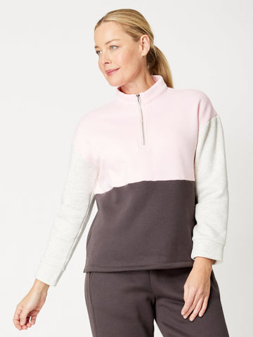 Surfs Up Spliced Fleece Top- Pink - 32152 - New Arrivals