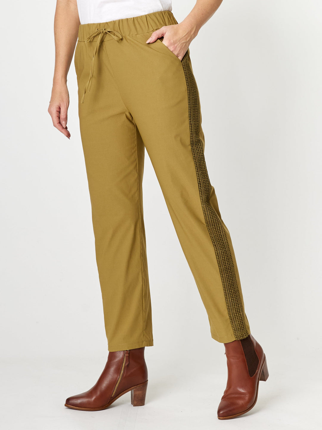 Stretch Jeanie Pant - Olive - 32177