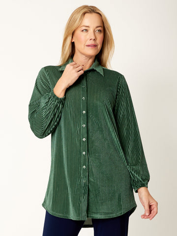 Corded Velour Shirt - Forest -32179 - 