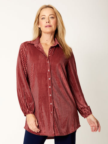 Corded Velour Shirt - Rose -32179 - 