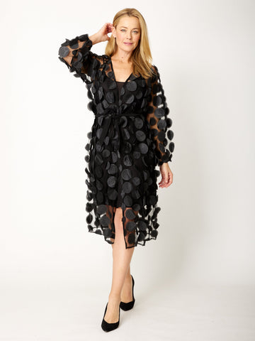 Organza Spot Coat - Black - 32189 - Autumn/Winter