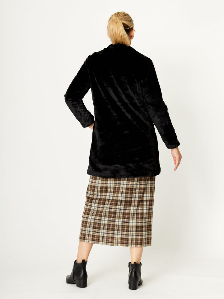 Elsbeth Faux Fur Coat - Black - 32192