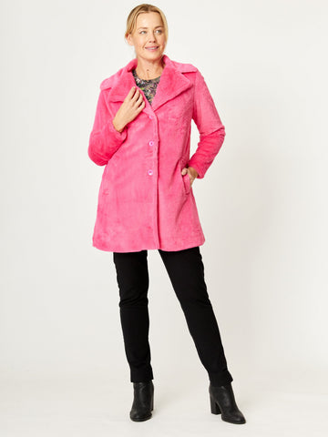 Elsbeth Faux Fur Coat - Hotpink - 32192 - Clothes for Senior & Elderly Women
