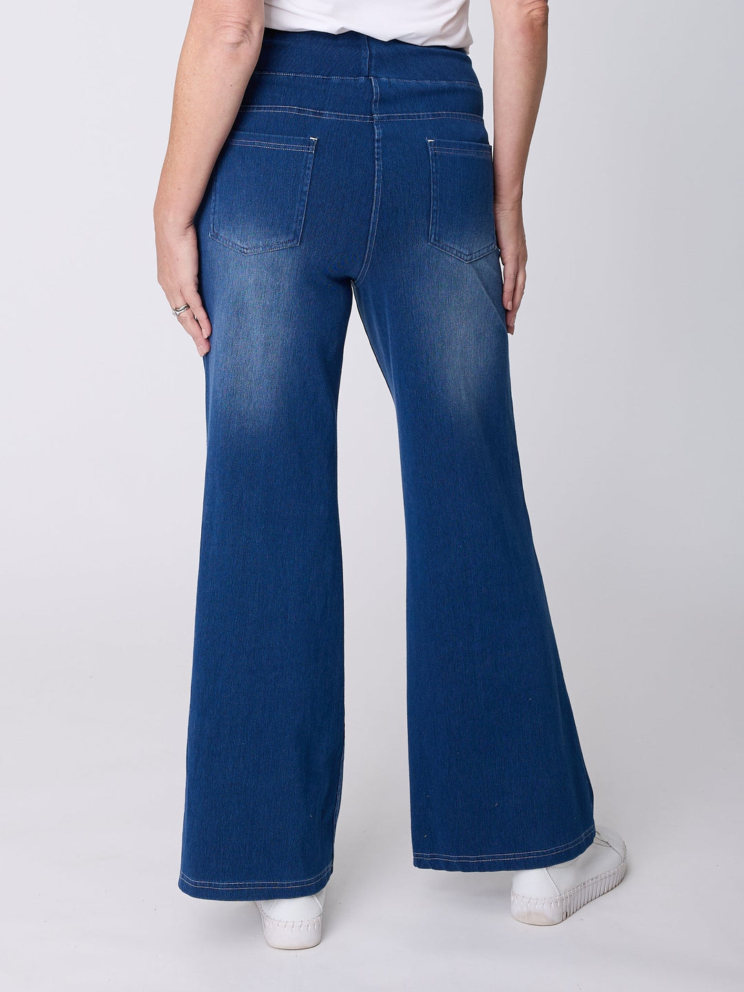 Pull On Faux Wide Jean - Denim -32201