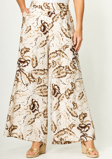 Print Season Wide Pant - Beige - 32214 - New Arrivals
