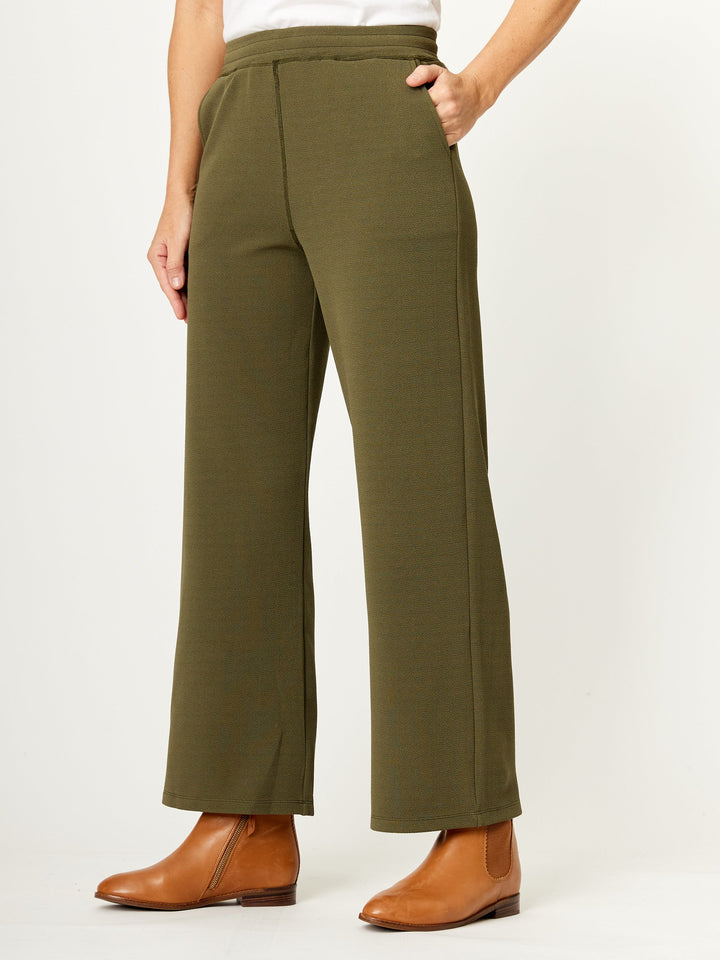 Textured Pant - Khaki- 32216