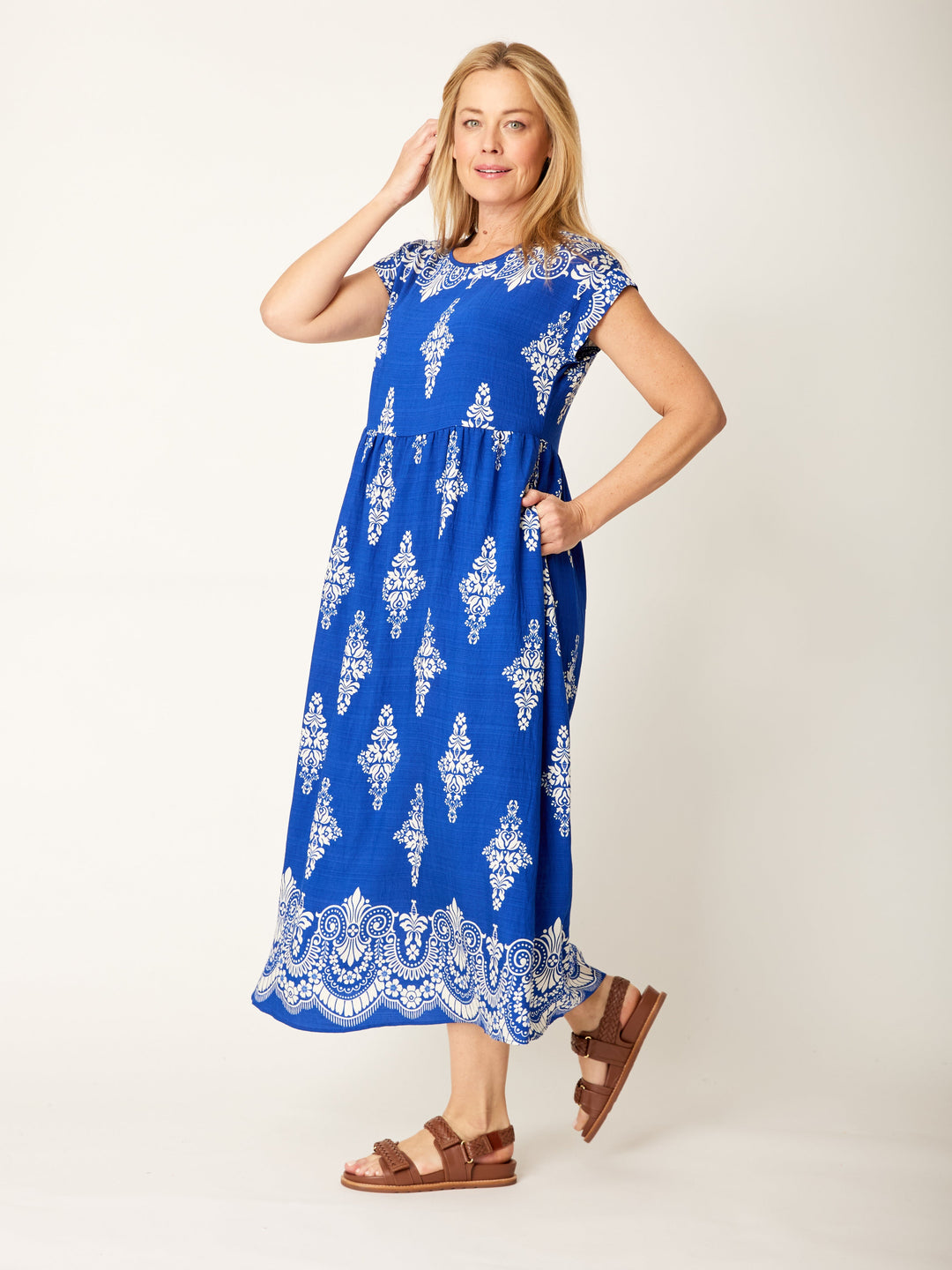 Border Dress - Electric - 32224