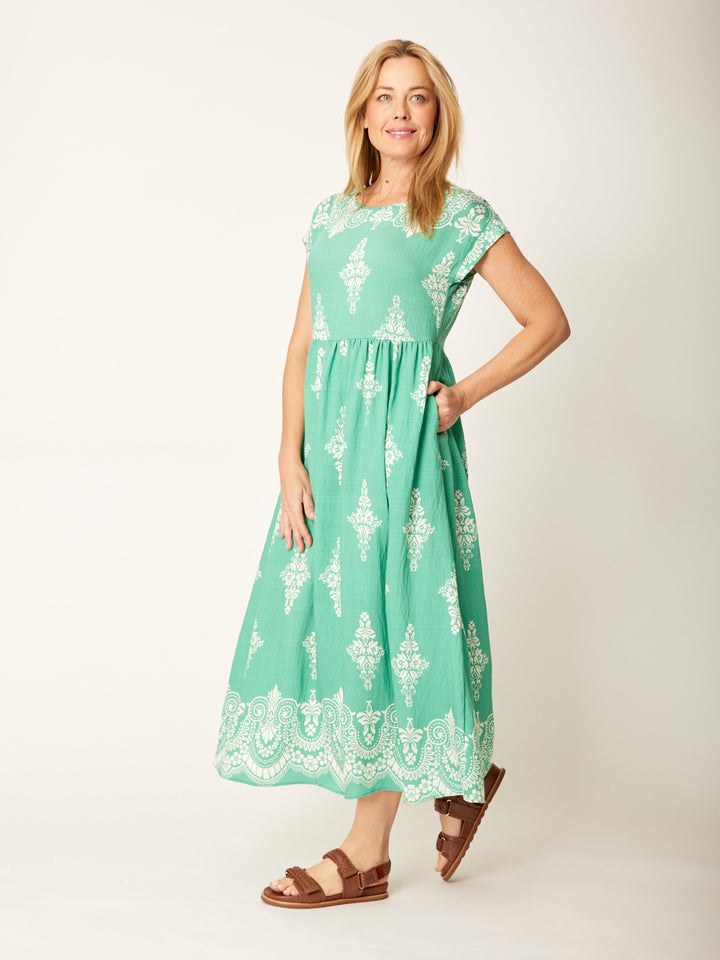 Border Dress - Mint - 32224