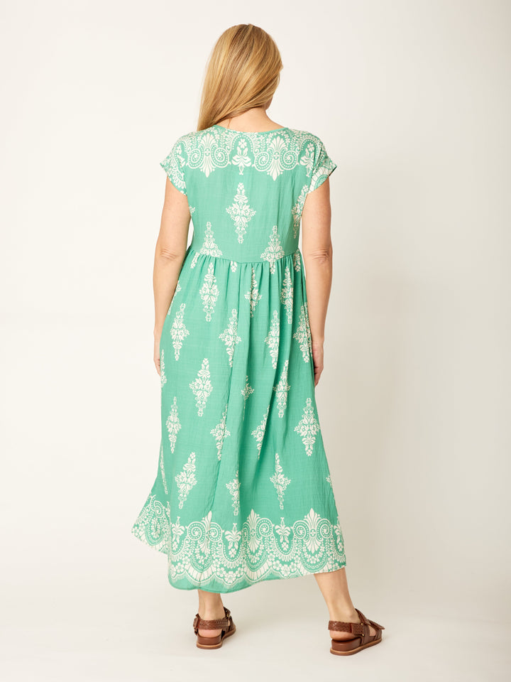Border Dress - Mint - 32224
