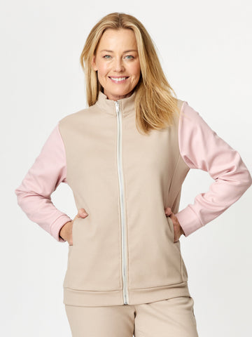 Fleece Drill Jacket - Beige- 32225 - Cordelia St