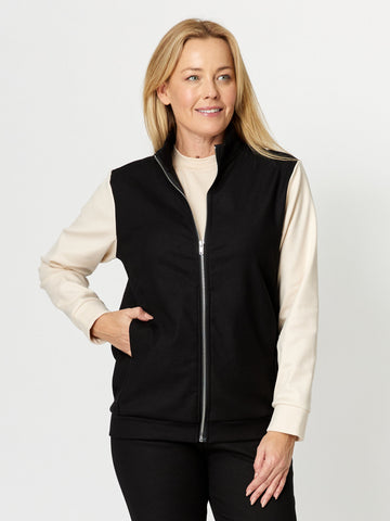 Fleece Drill Jacket - Black- 32225 - Cordelia St