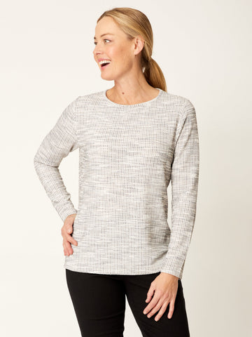 Bubble Pop Long Sleeve Top - Silver - 32232 - 