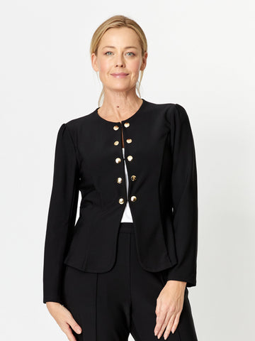 Gold Button Jacket - Black - 32234 - Classic