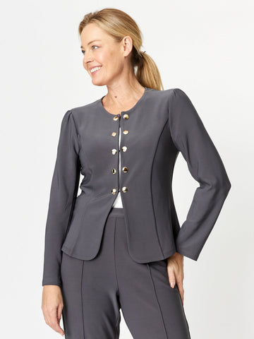 Gold Button Jacket - Steel - 32234 - Classic