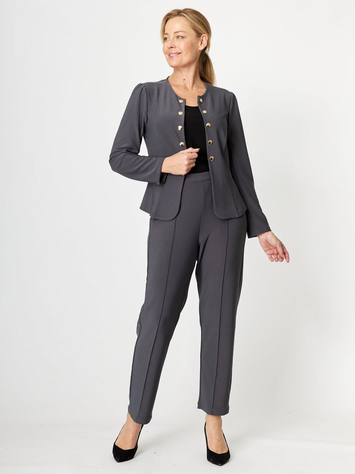 Gold Button Jacket - Steel - 32234